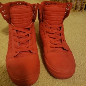 Men's red hightop Muska 001 Supra sz 9.5